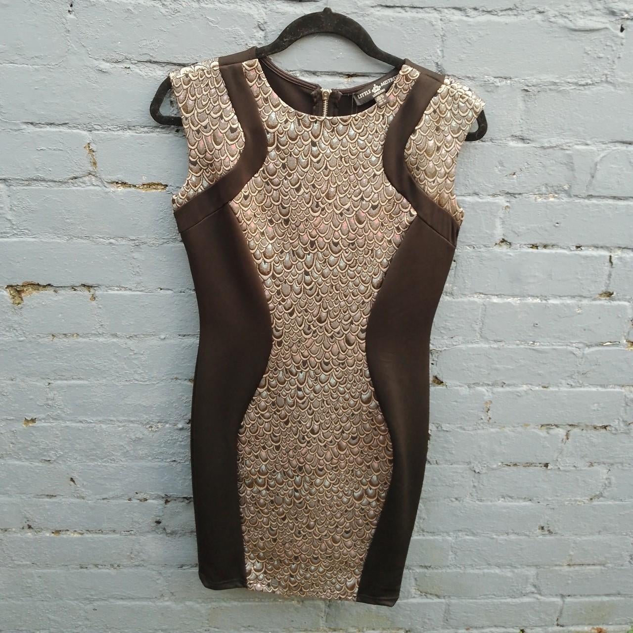 little mistress vintage bodycon dress black/gold (UK10) clean girl aesthetic dress Dundas 'Joey' Black Mini Size:XX-Large in sexy leopard velvet